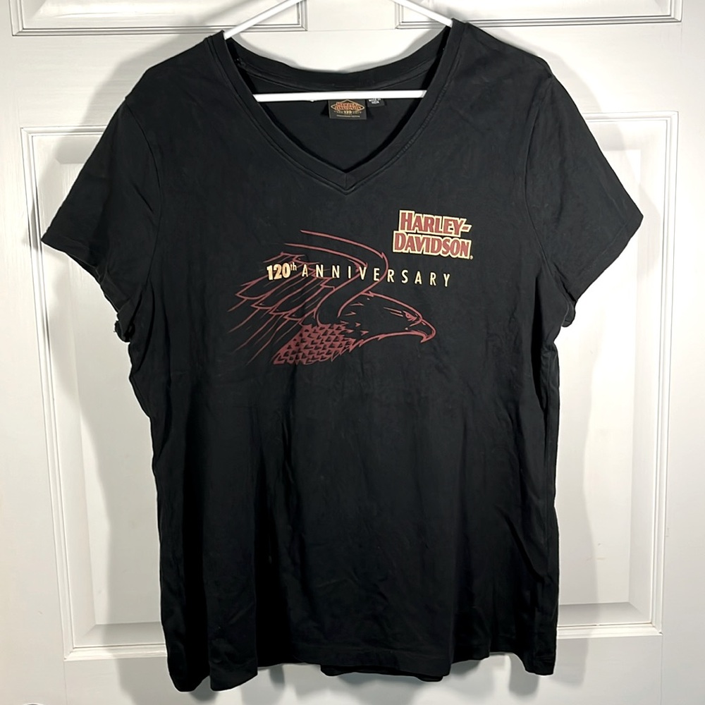 Like New Harley-Davidson Motorcycle Women’s XL Tee Shirt 120th Anniversary Logo